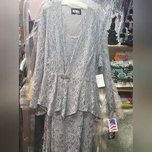 Gray Elegant Lace Dress with Jacket  Ursula of Switzerland